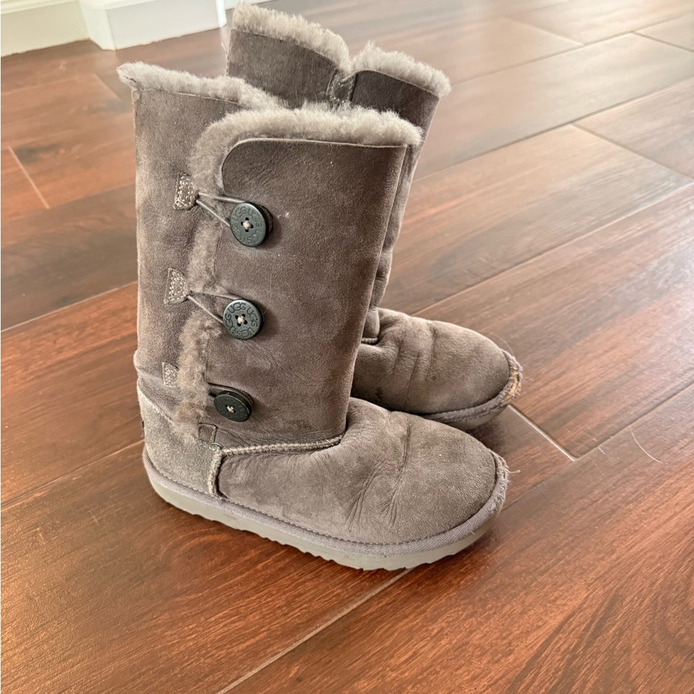 Grey Uggs Bailey Button tall